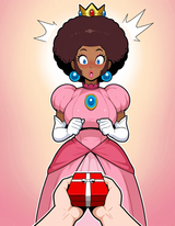 princess peach black afro proposal