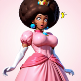 princess peach black afro shocked