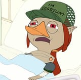 68360 - 1girl brown_hair colored hat laying_down medli parody pointy_ears ponytail red_eyes regular_show text the_legend_of_zelda wind_waker