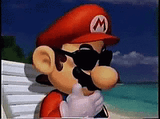 commercial mario thinking