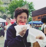 Araki eating a donut