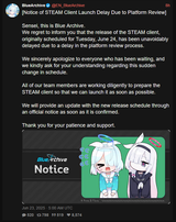 blue archive steam delay