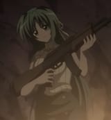 Shion with a gun