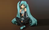 Konachan.com - 77773 aqua_eyes aqua_hair gradient hatsune_miku headphones leek long_hair rustle skirt thighhighs tie twintails vocaloid