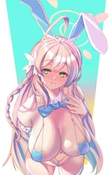 pink hair bunny bikini