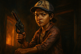 clementine with gun