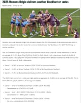 Women&#039;s Origin ratings