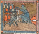 King Arthur kills a giant
