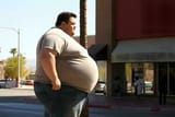 a-fat-man-with-a-huge-belly-is-walking-down-a-city-street-ai-generative-photo