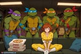 April O&#039;Neil Leonardo Donatello Michelangelo Raphael TMNT
