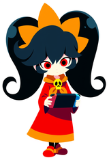 ashley (warioware), warioware gold, black pupils, holding nintendo switch, s-3435501248