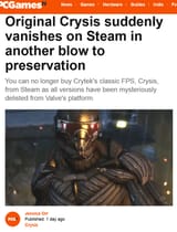 Screenshot 2025-06-26 at 10-48-50 Original Crysis suddenly vanishes on Steam in another blow to preservation