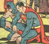 superman and batman kneeling