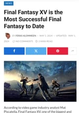 ffxv most successful ff