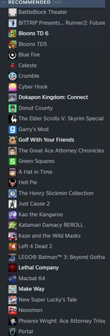 Games List 1 of 2