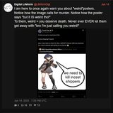 weird is a death threat