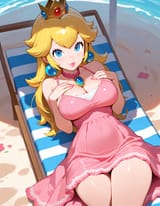 princess peach on beach