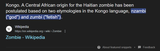 zombie etymology