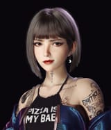 cgi_women_short_hair_makeup_smirk_tattoo_eyeliner_black_background_portrait_render_looking_at_viewer_inked_girls_brunette_red_lipstick_simple_background_earring_digital_art_brown_eyes