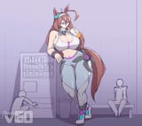huge horse lady
