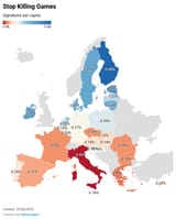 Stop Killing Games - Signatures per capita