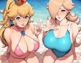 princess peach and rosalina summer