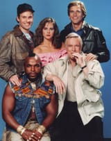 the a-team george peppard dirk benedict dwight schultz mr t mark west strange tales melinda culea team shot