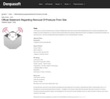 Official Statement Regarding Removal Of Products From Site _ Denpasoft