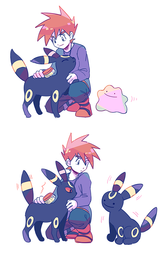 gary brushing umbreon ditto transforms into umbreon