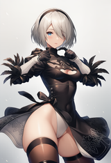 1girl, 2b (nier_automata), small breasts, thick thighs, blue eyes, s-3459024527