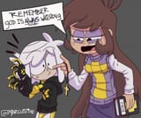9125 - artist_exodus2rain character_lupa_loud character_lyra_loud dialogue ocs_only original_character sin_kids text