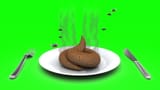 poop-plate-d-animation-cartoon-style-green-screen-loopable-computer-generated-imagery-video-clip-k-resolution-78943369