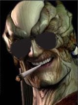 Kain in cool shades smoking a joint