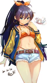 __ganaha_hibiki_and_hamuzou_idolmaster_and_1_more_drawn_by_qs11__59654be200f5154fc7872c8bc7a159dd