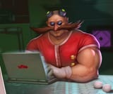 buff dr robotnik using computer