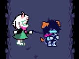 ralsei with his pet dog kris