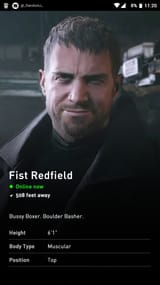 chris redfield grindr profile