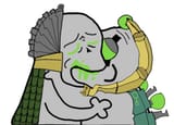 Trazyn and Orikan sitting in a tree