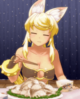 Liru eating