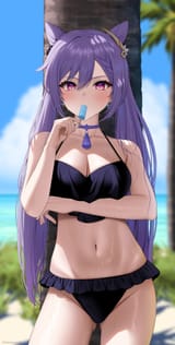 yande.re 974555 bikini genshin_impact keqing kohanayuki swimsuits full