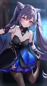 yande.re 934063 asian_clothes genshin_impact keqing no_bra pantyhose tyenka7728 full