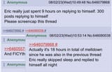Eric skips sleep to samefag