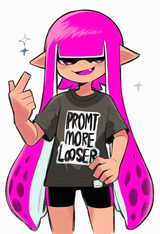Prompt More Loser, Semen demon, 1girl, solo, splatoon, inkling girl, vampire squ s-695110808