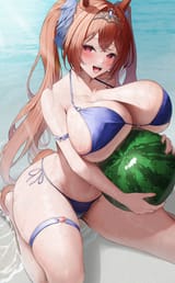 smile boobs bikini watermelon