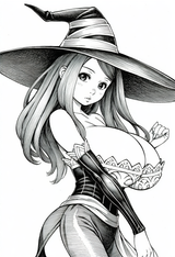sorceress (dragon&#039;s crown), solo, traditional media, masterpiece, best quality, s-671922453