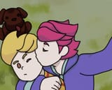 88084 - 1boy 1girl artist_unknown boney kissing kumatora lucas mother_(series) mother_3