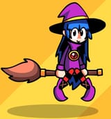 Plum on broom