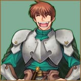 laughing green armored man