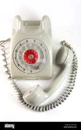 old-analog-antique-grey-telephone-with-dial-wheel-non-digital-B55CRW