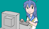 anime at her keyboard